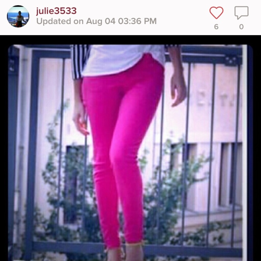 Hot pink h&m jeans like new.  Size 6